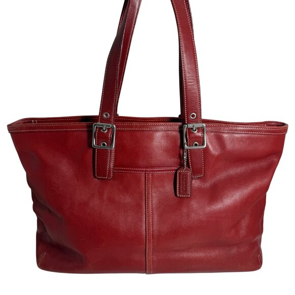 Vintage Y2K Coach Hampton 5246 Red Shoulder Work Laptop Bag 2003